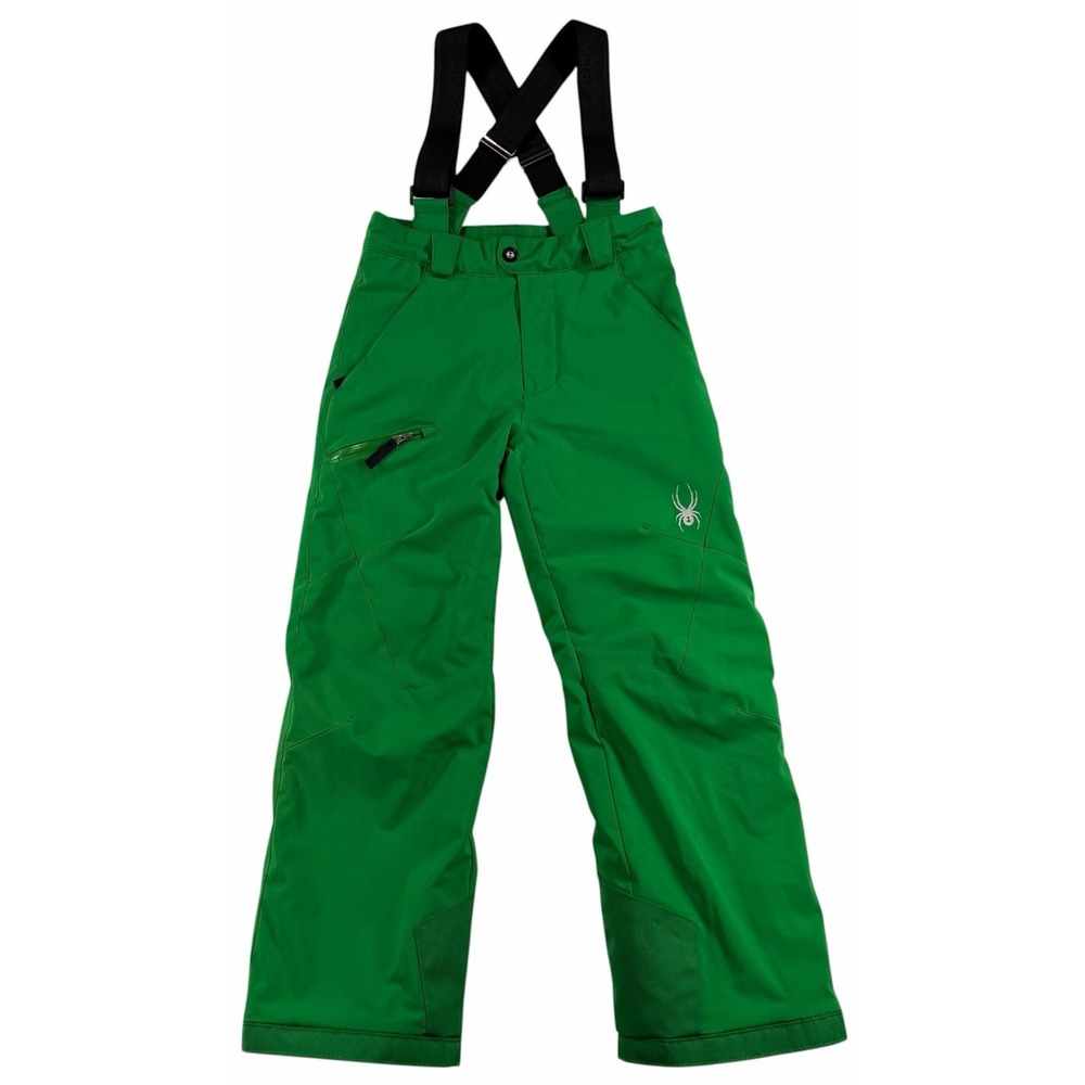 Spyder Boys Propulsion Insulated Snow Ski Pants Snowboarding Green Suspenders 10